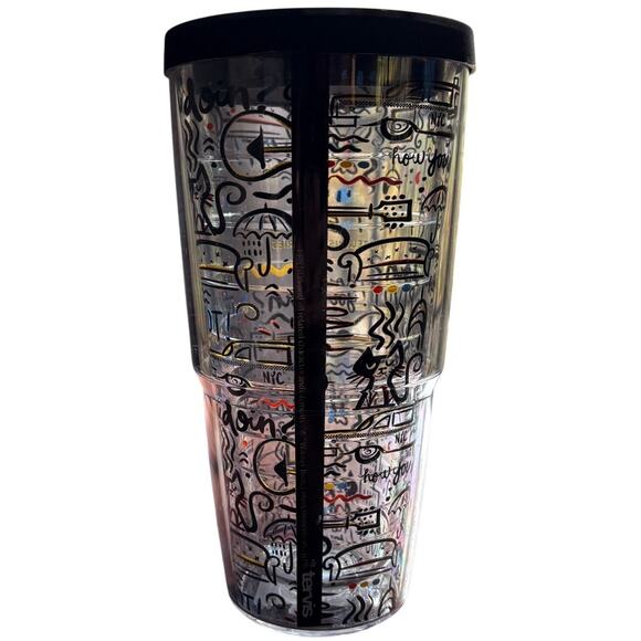 Friends Tervis 24 oz Tumbler w/ Black Lid EUC Sticker Attached - Picture 4 of 9